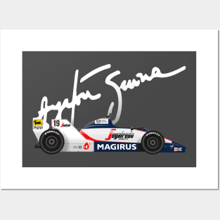 Ayrton Senna's Toleman 183 Illustration with signature Posters and Art